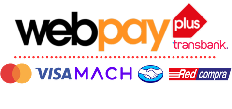 Medios de pago: Webpay, Mastercard, Visa, Mach, Red Compra